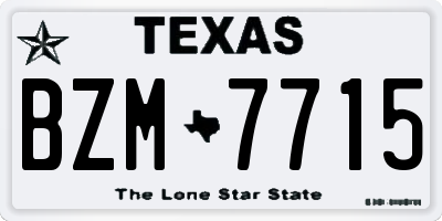 TX license plate BZM7715