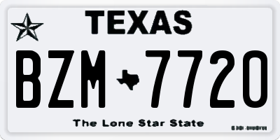 TX license plate BZM7720