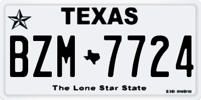 TX license plate BZM7724