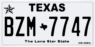 TX license plate BZM7747