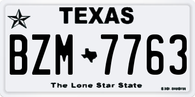 TX license plate BZM7763