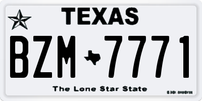 TX license plate BZM7771