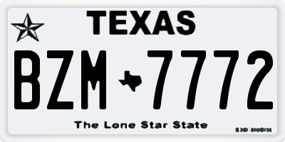 TX license plate BZM7772