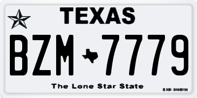 TX license plate BZM7779