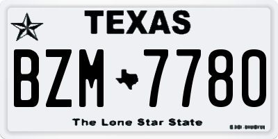 TX license plate BZM7780