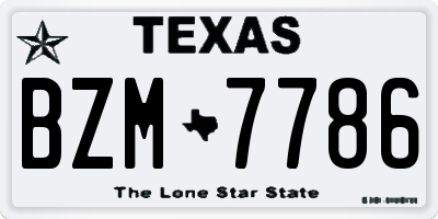 TX license plate BZM7786