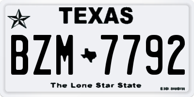 TX license plate BZM7792