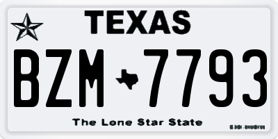TX license plate BZM7793