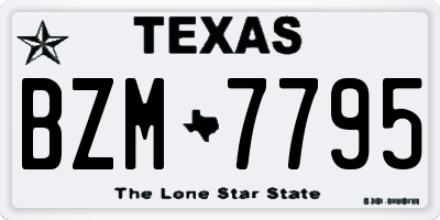 TX license plate BZM7795