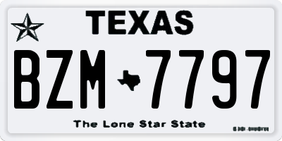 TX license plate BZM7797