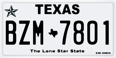 TX license plate BZM7801