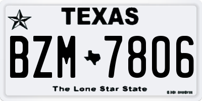 TX license plate BZM7806