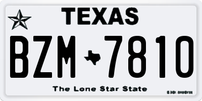 TX license plate BZM7810
