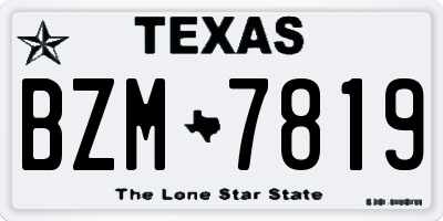 TX license plate BZM7819