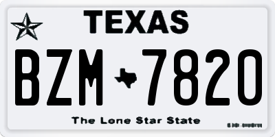 TX license plate BZM7820