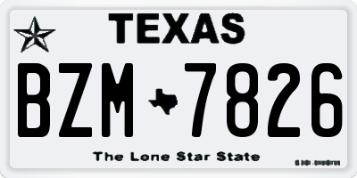 TX license plate BZM7826