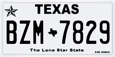 TX license plate BZM7829