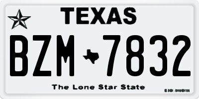 TX license plate BZM7832