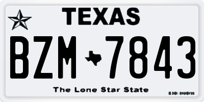 TX license plate BZM7843