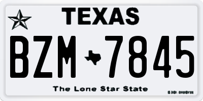 TX license plate BZM7845