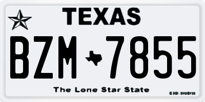 TX license plate BZM7855