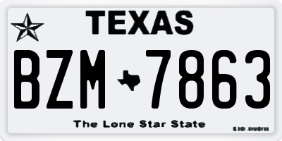 TX license plate BZM7863