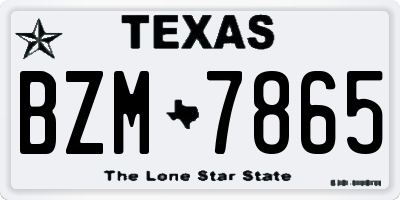 TX license plate BZM7865