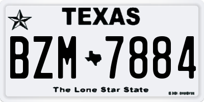 TX license plate BZM7884