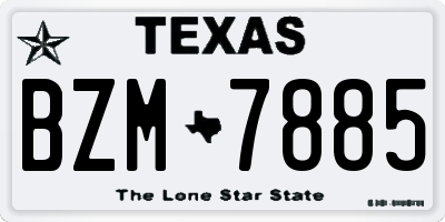 TX license plate BZM7885