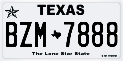 TX license plate BZM7888