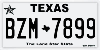 TX license plate BZM7899