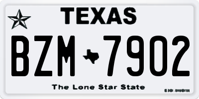 TX license plate BZM7902