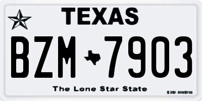 TX license plate BZM7903