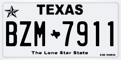TX license plate BZM7911