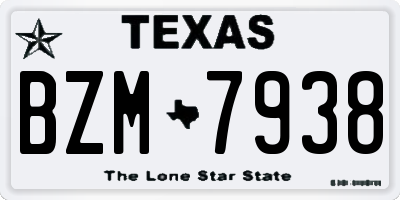 TX license plate BZM7938