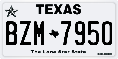 TX license plate BZM7950