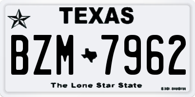 TX license plate BZM7962