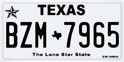 TX license plate BZM7965