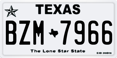 TX license plate BZM7966
