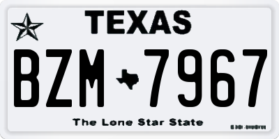 TX license plate BZM7967