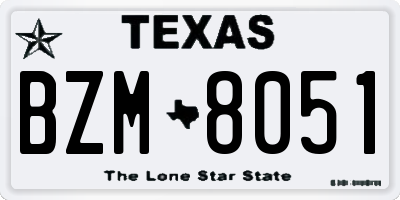 TX license plate BZM8051