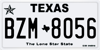 TX license plate BZM8056