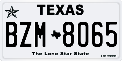 TX license plate BZM8065