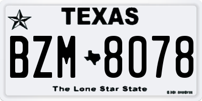 TX license plate BZM8078