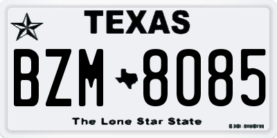 TX license plate BZM8085