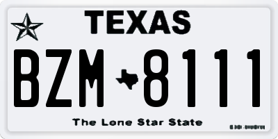TX license plate BZM8111