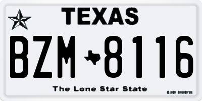 TX license plate BZM8116
