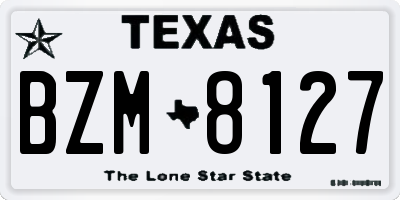 TX license plate BZM8127