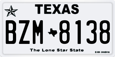 TX license plate BZM8138