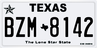 TX license plate BZM8142